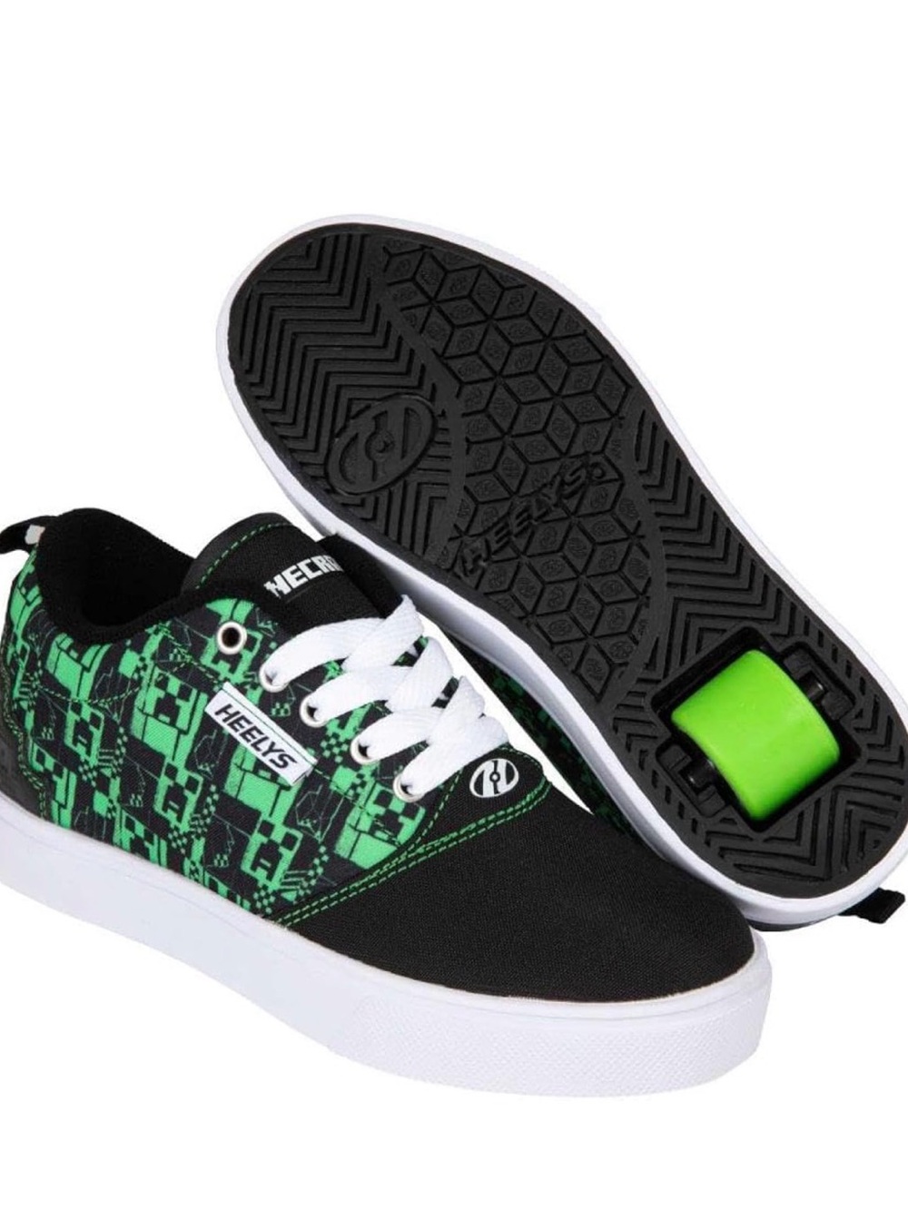 Heelys Kids' Minecraft Black & Green Skate Shoes size 13C NWOT